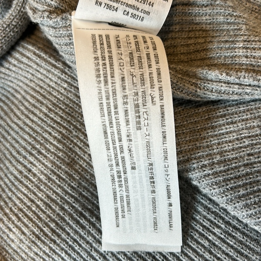 Abercrombie and fitch ribbed High Low Dolman Open Cardigan. Size Med. Light Gray - Picture 10 of 10